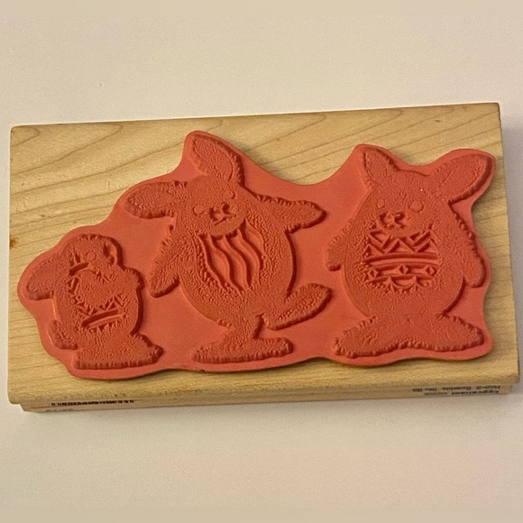 Wooden Bunny Themed Stamp Set of 2 Stampabillities by House-Mouse Design 2006/07 - Picture 6 of 14